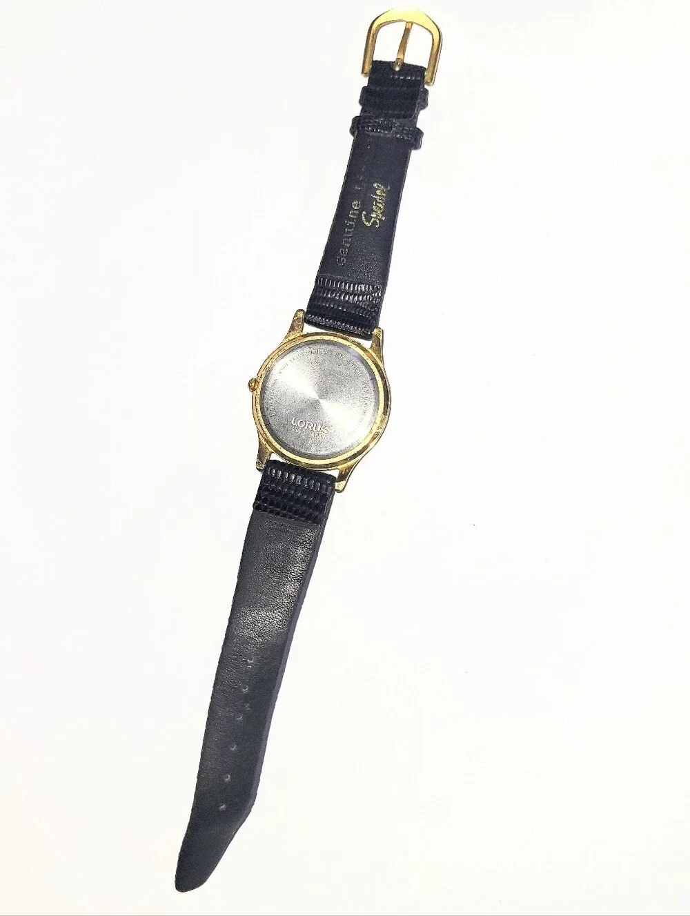1990's Vintage Disney Mickey Mouse Lorus Watch Iridescent Blue Pearl Disneyana